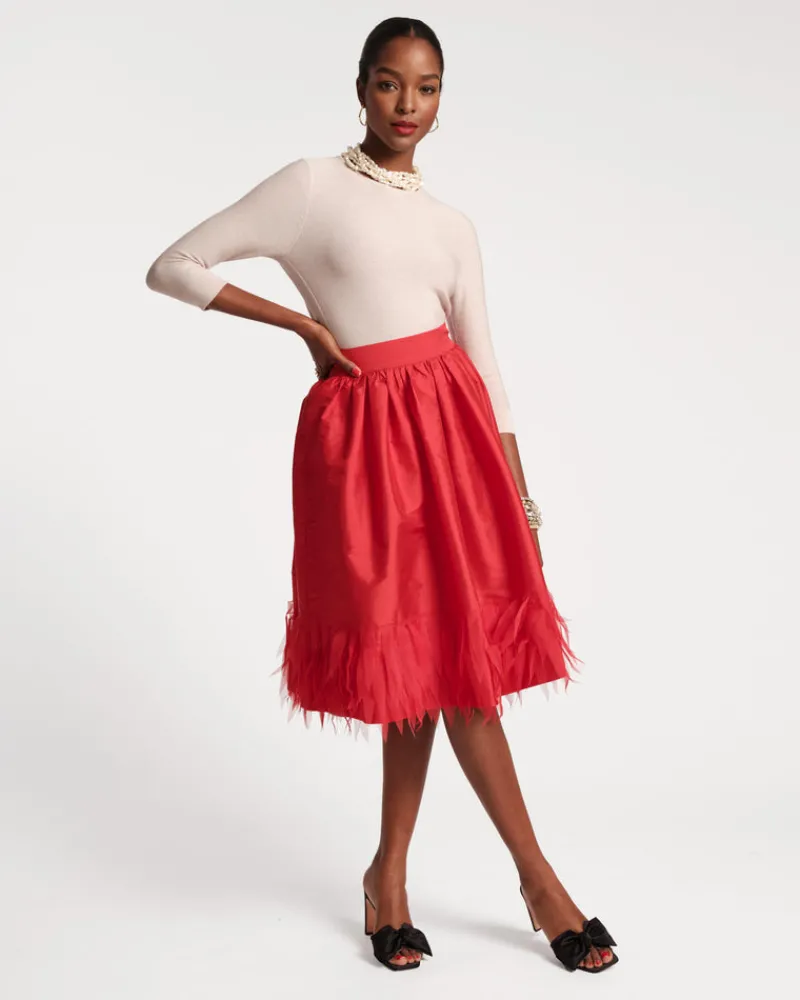 Frances Valentine Barbara Midi Feather Skirt> Skirts & Shorts