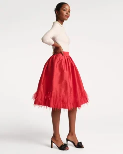 Frances Valentine Barbara Midi Feather Skirt><noscript><img width=