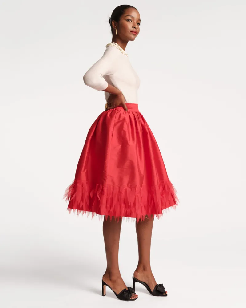 Frances Valentine Barbara Midi Feather Skirt> Skirts & Shorts