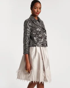 Frances Valentine Barbara Midi Feather Skirt><noscript><img width=