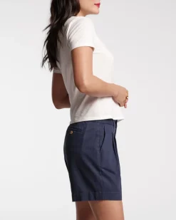 Frances Valentine Benny Pleated Cotton Short Navy> Skirts & Shorts