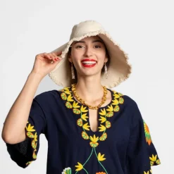 Frances Valentine Canvas Fringe Hat> Hats & Scarves