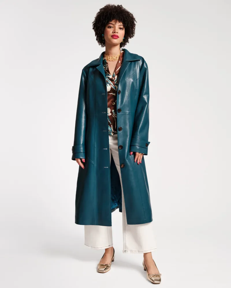 Frances Valentine Chelsea Faux Leather Trench Coat> Jackets