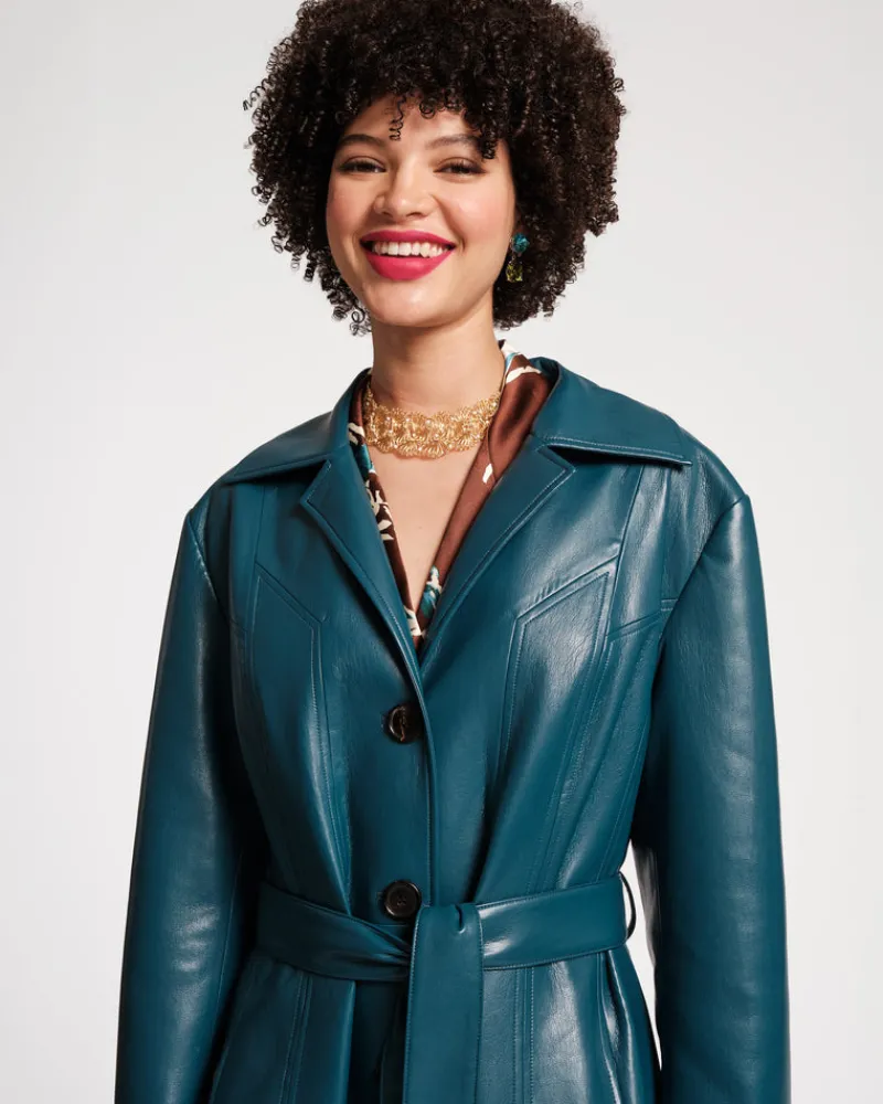 Frances Valentine Chelsea Faux Leather Trench Coat> Jackets