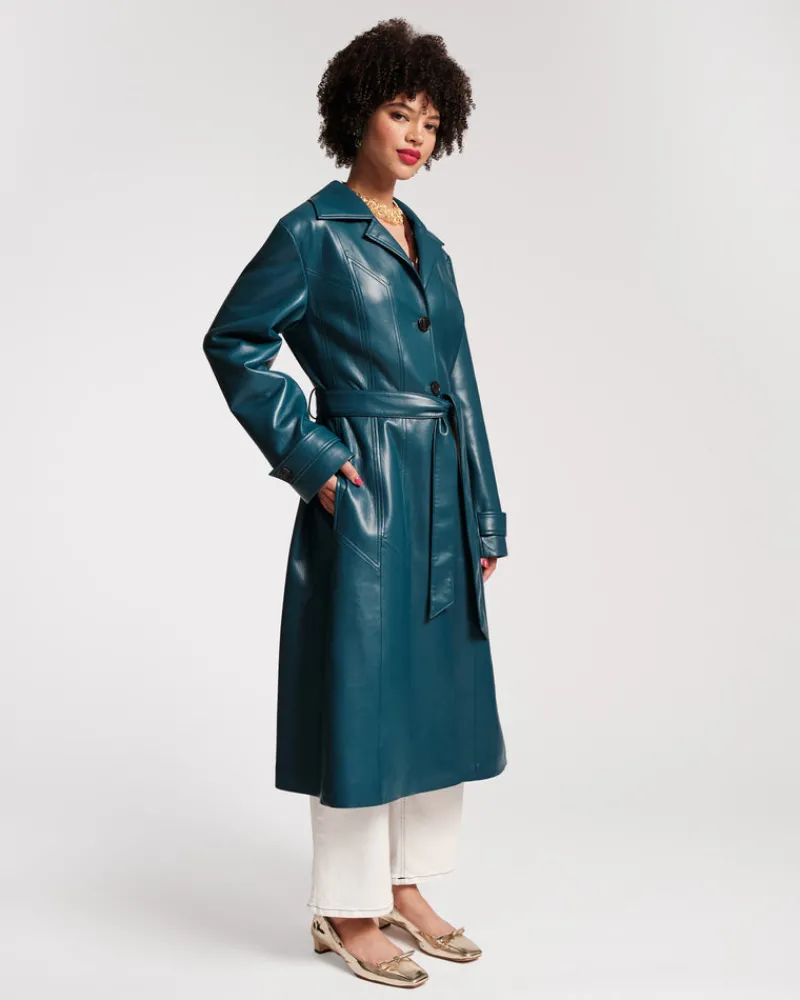 Frances Valentine Chelsea Faux Leather Trench Coat> Jackets