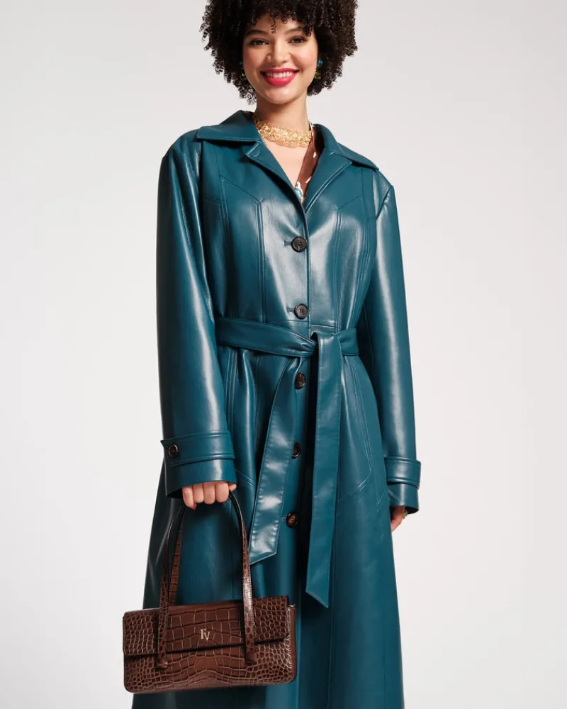 Frances Valentine Chelsea Faux Leather Trench Coat> Jackets