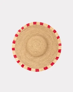 Frances Valentine Crushable Raffia Crochet Sun Hat><noscript><img width=