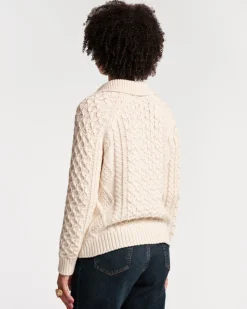 Frances Valentine Fisherman Cableknit Cardigan><noscript><img width=