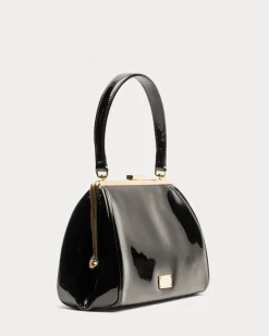 Frances Valentine Frances Frame Bag Patent Leather Black><noscript><img width=
