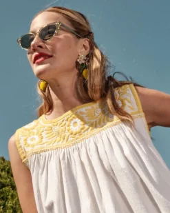 Frances Valentine Jess Floral Embroidery Top> Tops