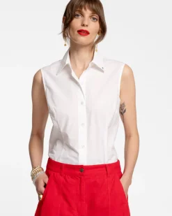 Frances Valentine Lizzie Pointed Collar Shell> Tops