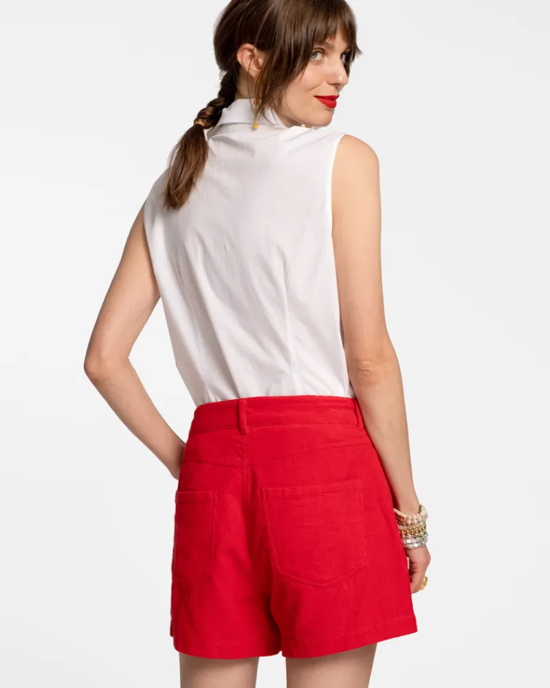 Frances Valentine Lizzie Pointed Collar Shell> Tops