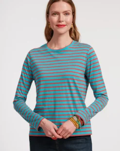 Frances Valentine Long Sleeve Striped Tee Shirt> Tops