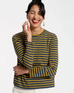 Frances Valentine Long Sleeve Striped Tee Shirt> Tops