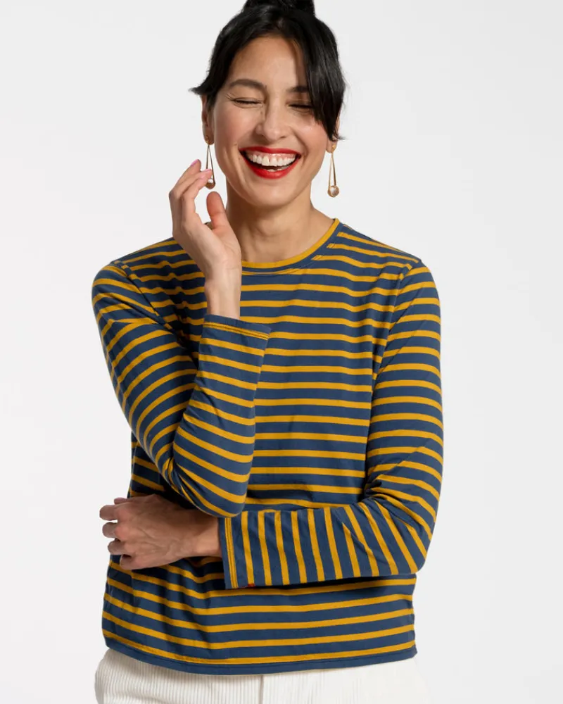 Frances Valentine Long Sleeve Striped Tee Shirt> Tops