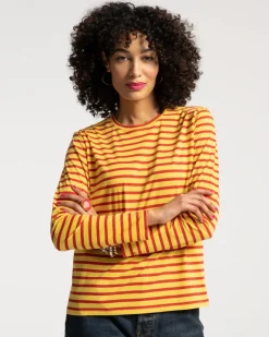 Frances Valentine Long Sleeve Striped Tee Shirt> Tops