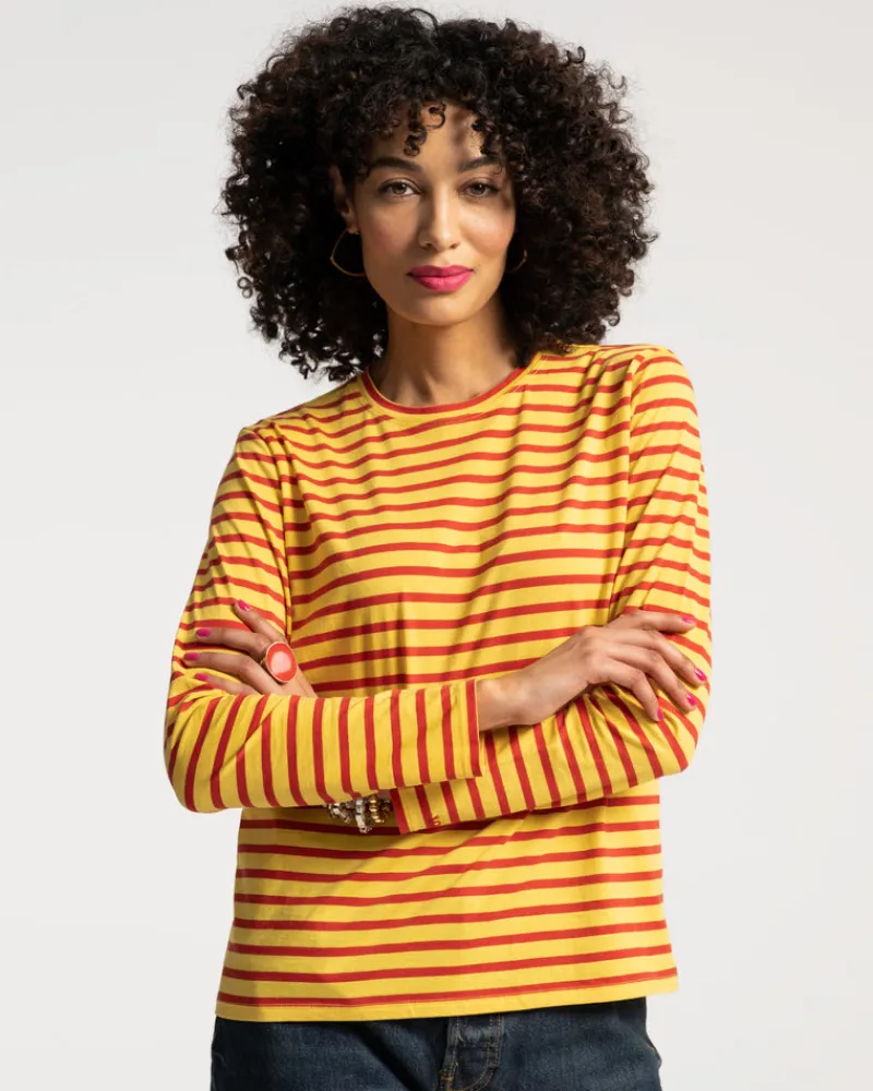 Frances Valentine Long Sleeve Striped Tee Shirt> Tops
