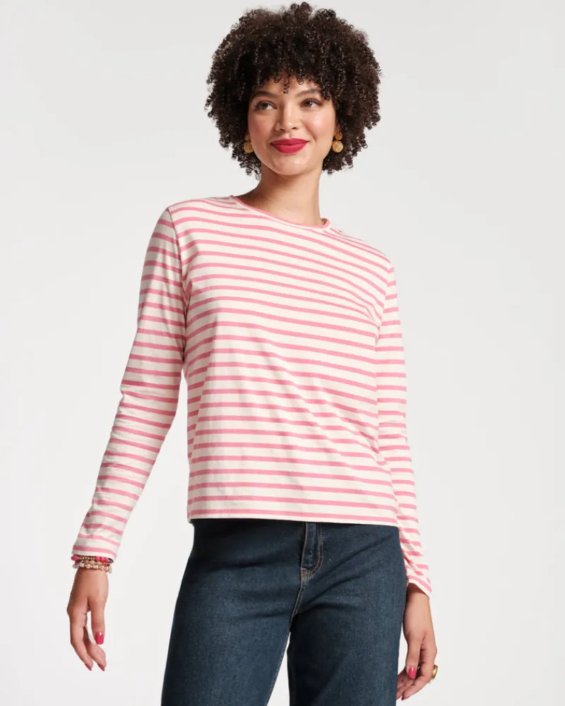 Frances Valentine Long Sleeve Striped Tee Shirt> Tops