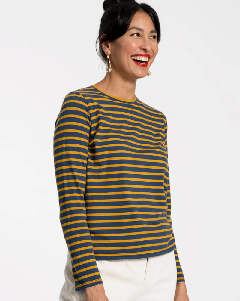 Frances Valentine Long Sleeve Striped Tee Shirt> Tops