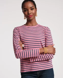 Frances Valentine Long Sleeve Striped Tee Shirt> Tops