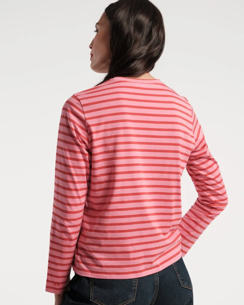Frances Valentine Long Sleeve Striped Tee Shirt> Tops