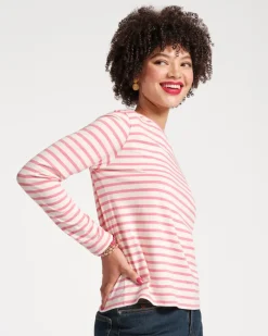 Frances Valentine Long Sleeve Striped Tee Shirt><noscript><img width=
