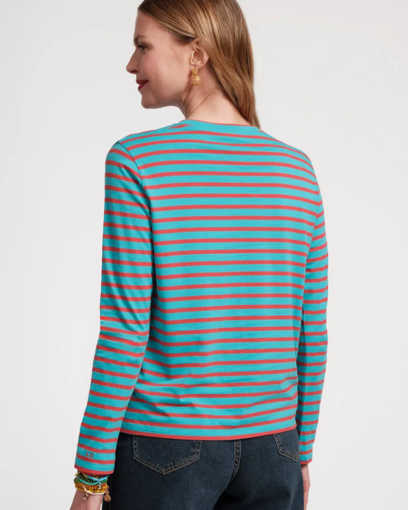 Frances Valentine Long Sleeve Striped Tee Shirt> Tops