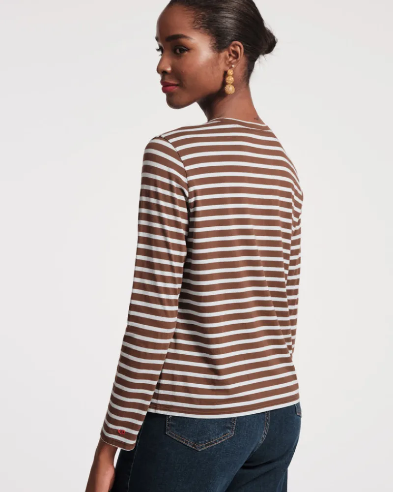 Frances Valentine Long Sleeve Striped Tee Shirt> Tops