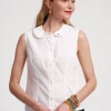 Frances Valentine Louise Collar Cotton Shell> Tops