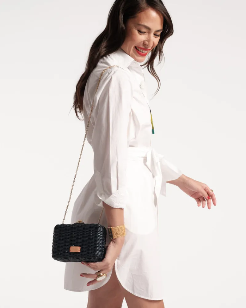 Frances Valentine Paige Wicker Clutch> Evening Bags | Basket Bags