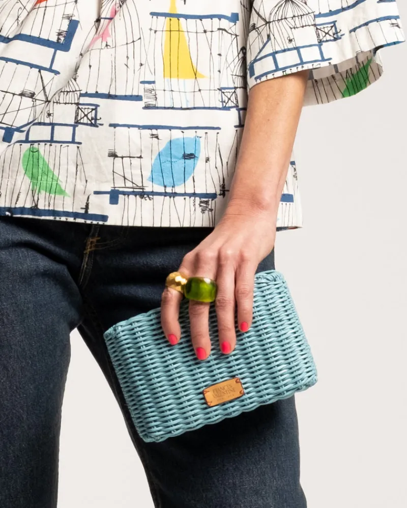 Frances Valentine Paige Wicker Clutch> Evening Bags | Basket Bags