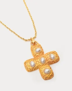 Frances Valentine Pearl Cross Pendant> Jewelry