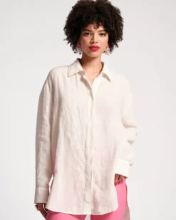 Frances Valentine Perfect Oversized Linen Button Down> Tops