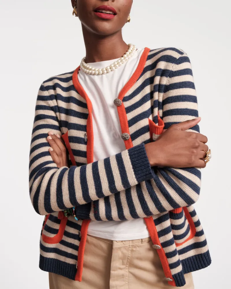 Frances Valentine Pierre Stripe Sweater> Sweaters | Tops