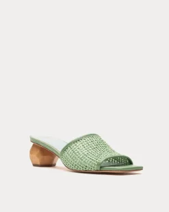 Frances Valentine Raffia Mesh Slide> Heels | Sandals