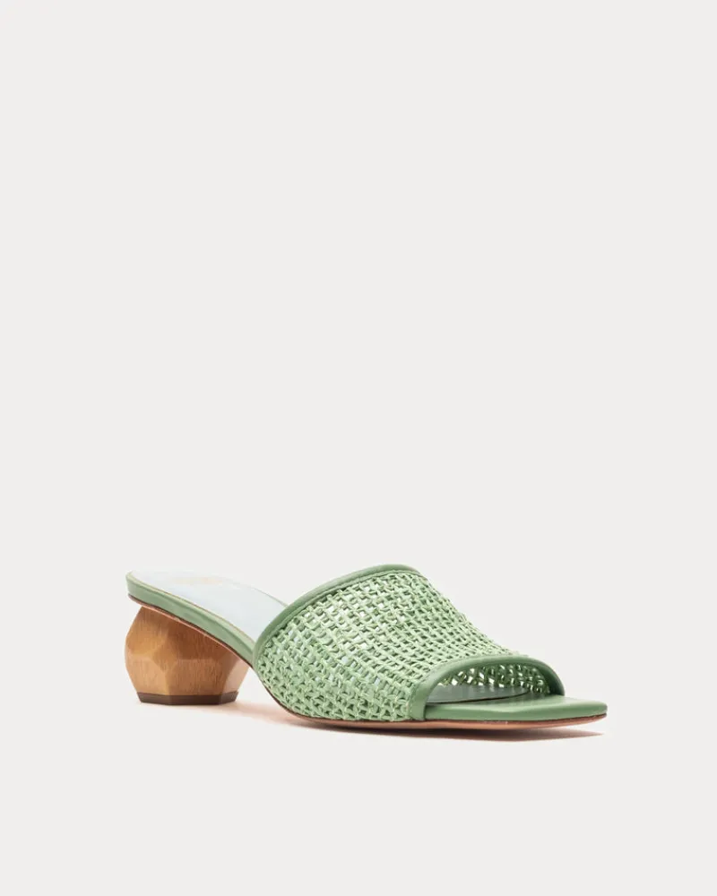 Frances Valentine Raffia Mesh Slide> Heels | Sandals