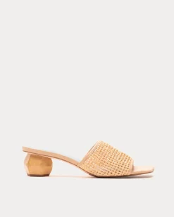 Frances Valentine Raffia Mesh Slide> Heels | Sandals