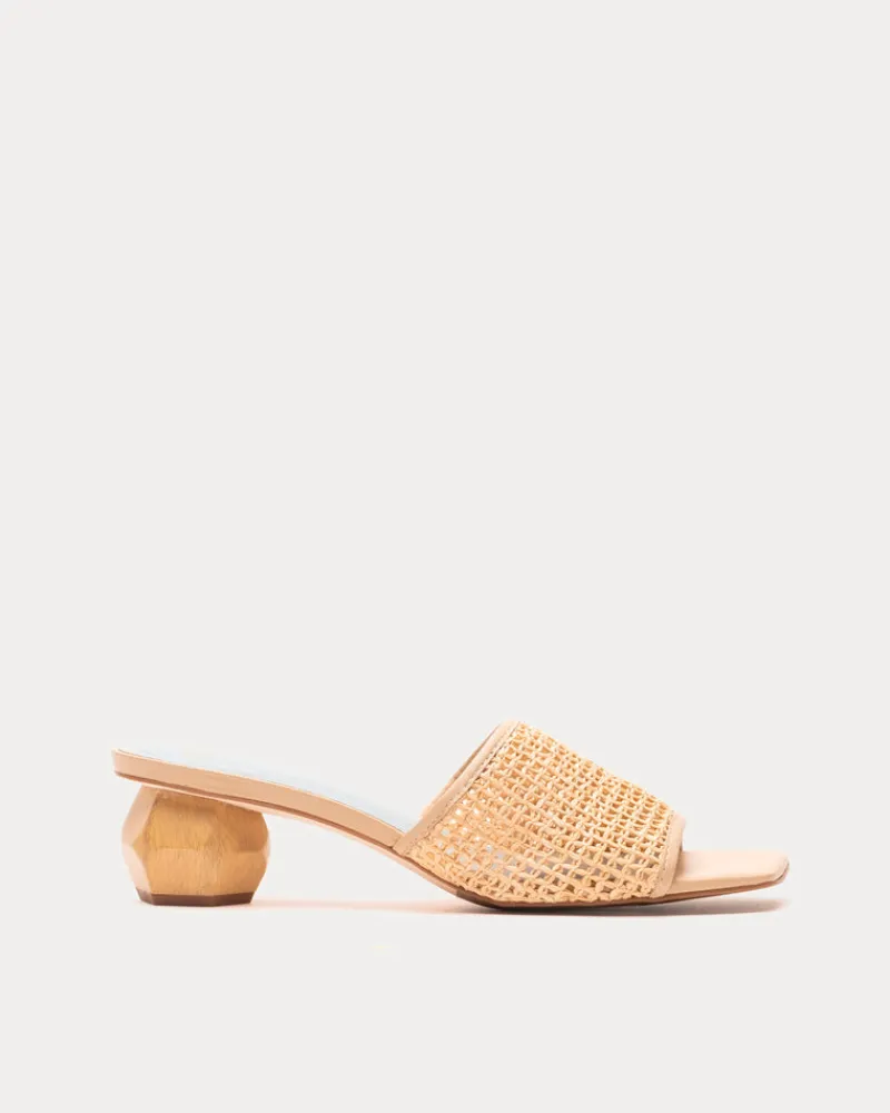 Frances Valentine Raffia Mesh Slide> Heels | Sandals