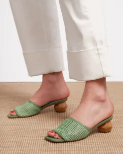 Frances Valentine Raffia Mesh Slide><noscript><img width=