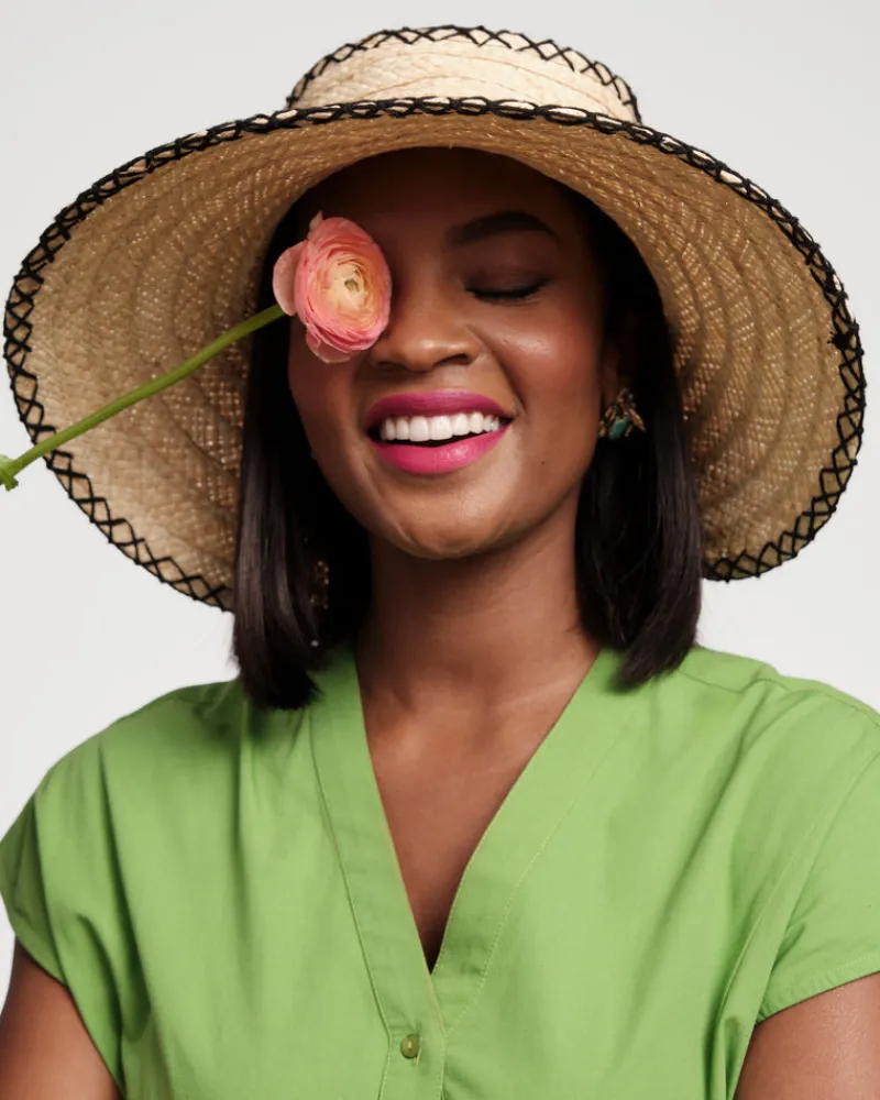 Frances Valentine Rollable Raffia Visor> Hats & Scarves