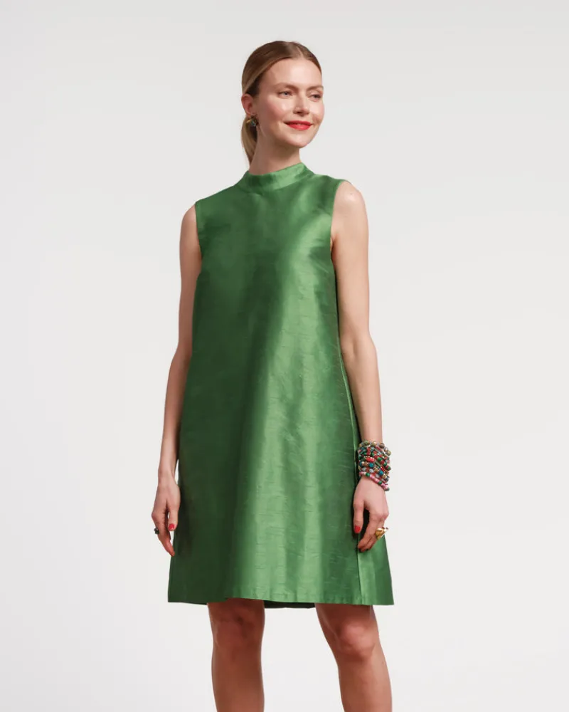 Frances Valentine Sleeveless Diplomat Mini Dress Green> Dresses