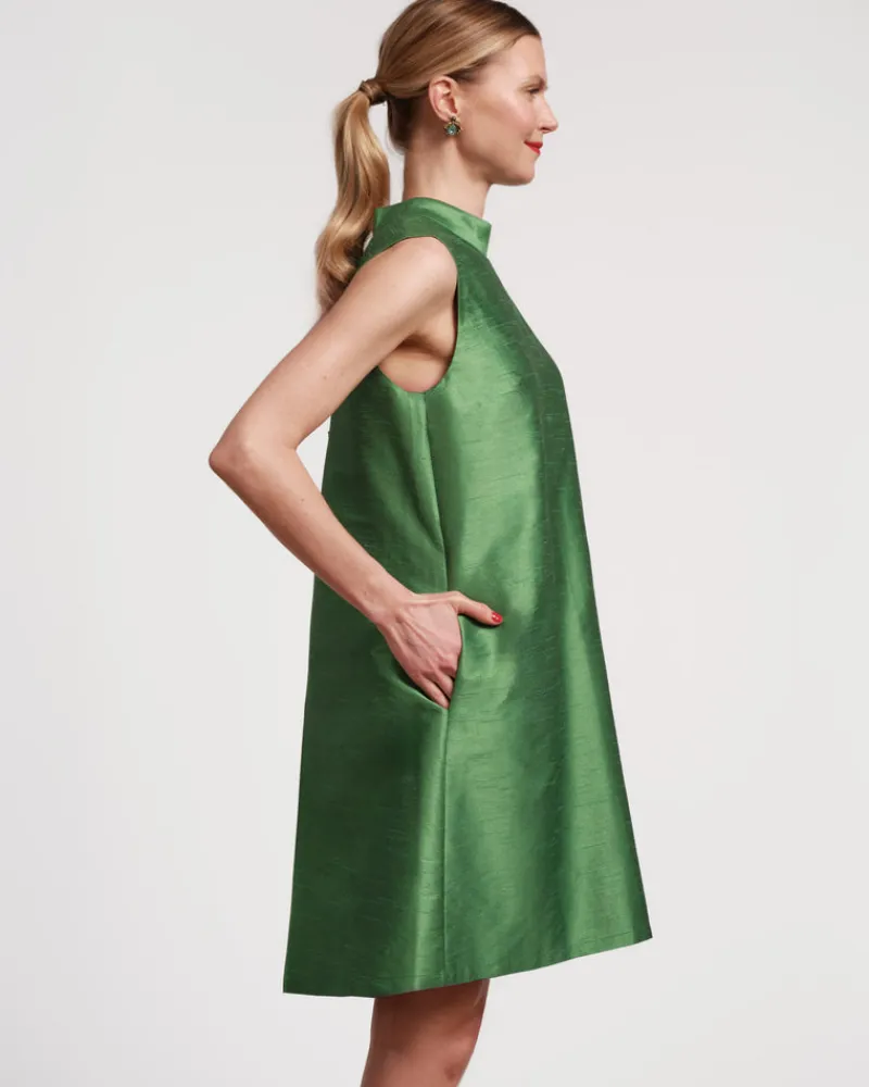 Frances Valentine Sleeveless Diplomat Mini Dress Green> Dresses