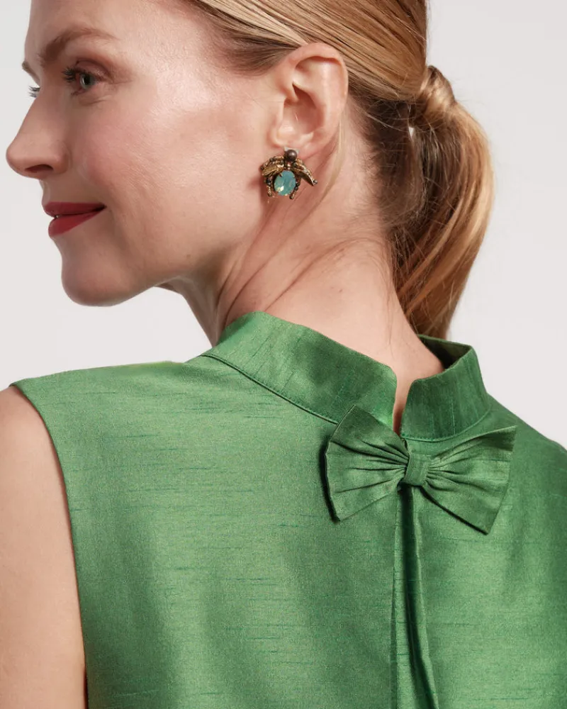 Frances Valentine Sleeveless Diplomat Mini Dress Green> Dresses