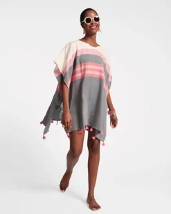 Frances Valentine Striped Cotton Poncho> Hats & Scarves