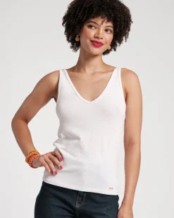 Frances Valentine V Neck Pima Tank> Tops
