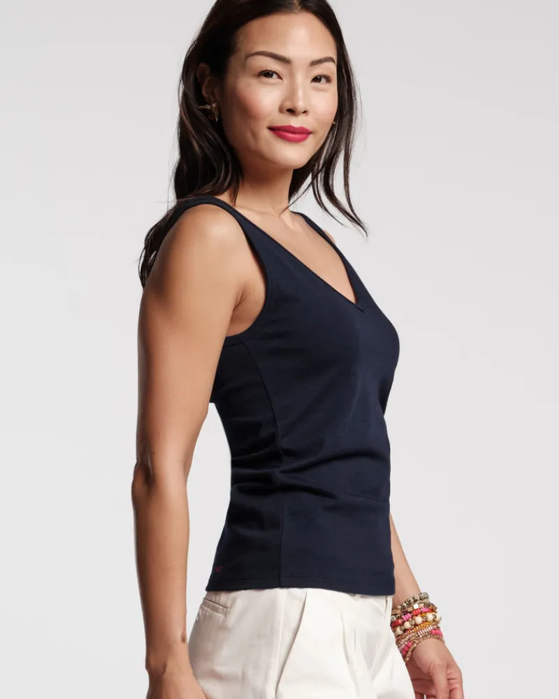 Frances Valentine V Neck Pima Tank> Tops
