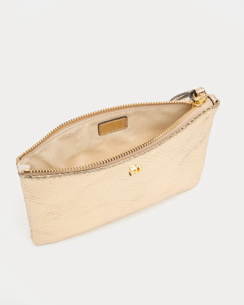 Frances Valentine Wristlet Snake Embossed Leather> Evening Bags